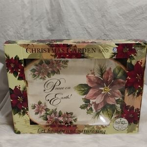 New Vintage Lily Creek Christmas Garden Platter W Poinsettia Design #202